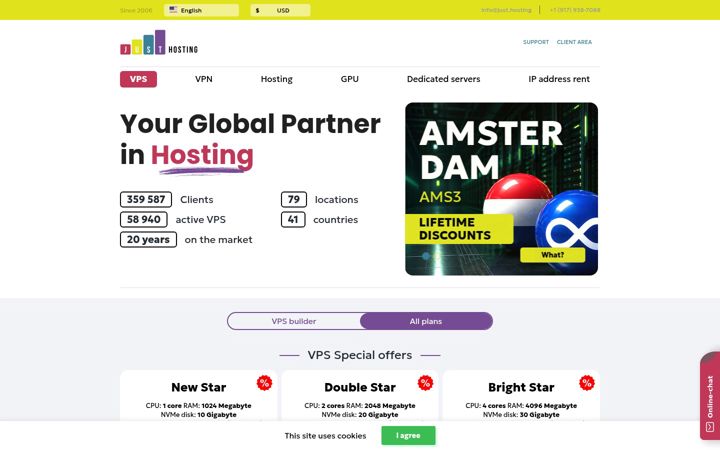 Screenshot of just.hosting