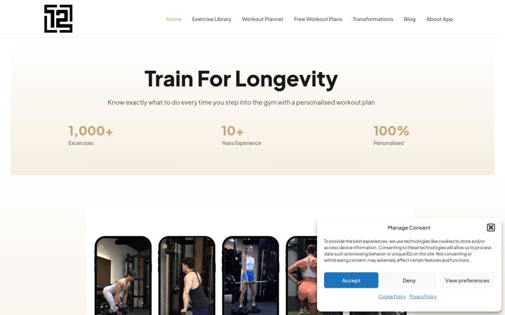 Screenshot of just12reps.com