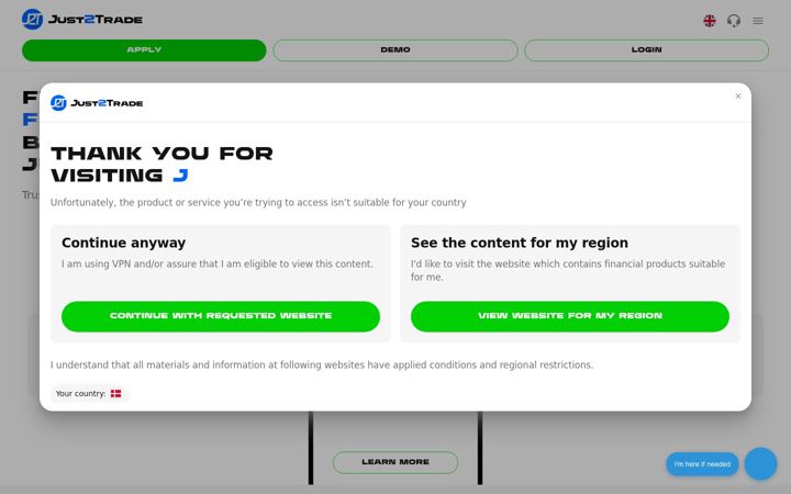 Screenshot of just2trade.com