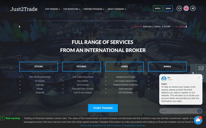 Screenshot of just2trade.online