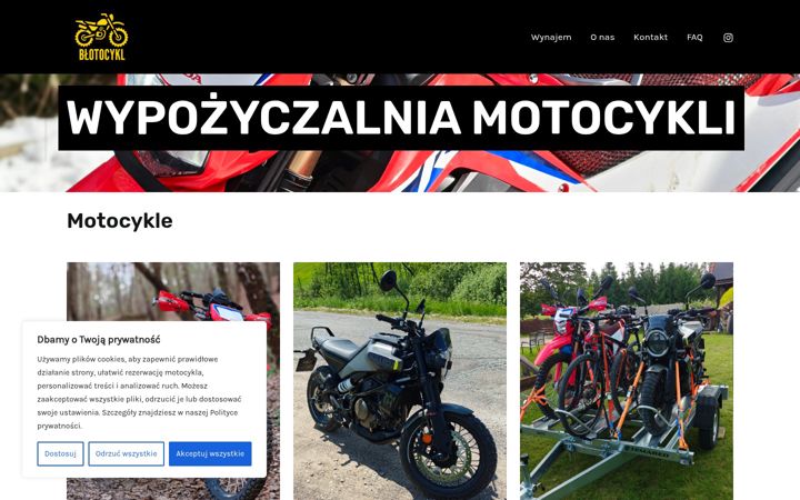 Screenshot of just2wheels.pl