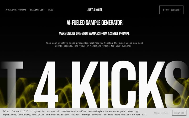 Screenshot of just4noise.com