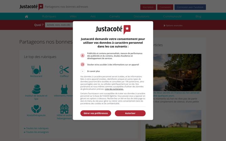 Screenshot of justacote.com