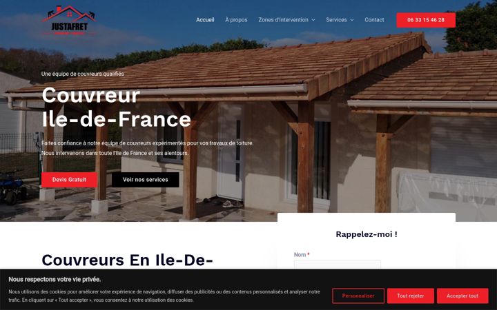 Screenshot of justafret.fr