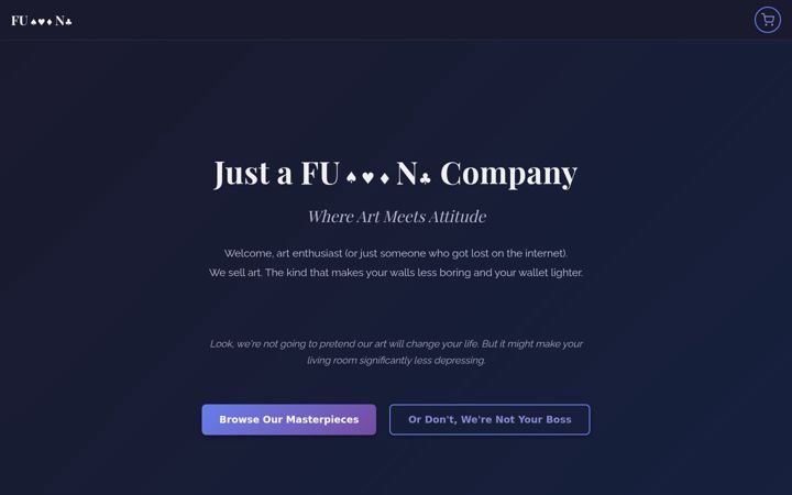 Screenshot of justafuncompany.com
