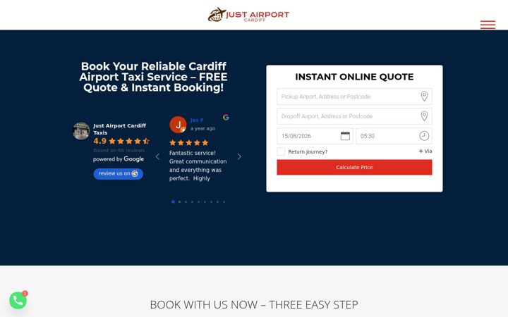 Screenshot of justairportcardiff.co.uk