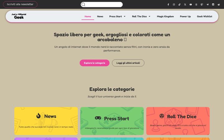 Screenshot of justamillenialgeek.it