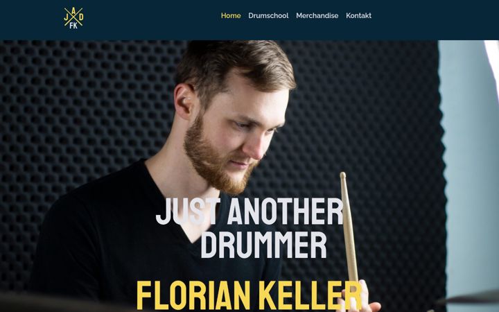 Screenshot of justanotherdrummer.de