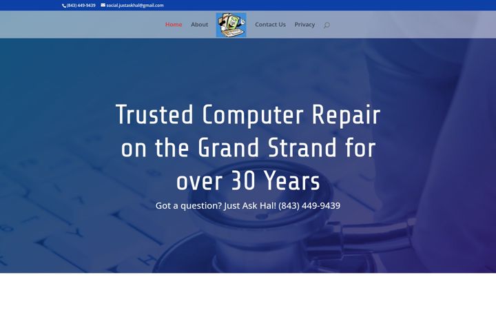 Screenshot of justaskhal.com