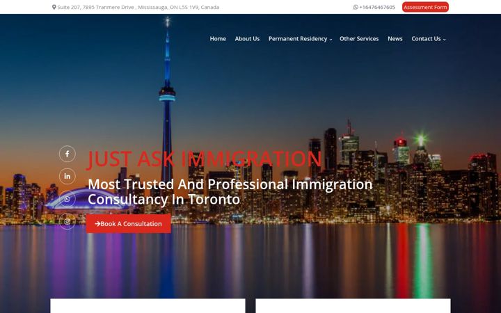 Screenshot of justaskimmigration.com