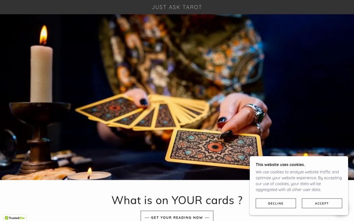 Screenshot of justasktarot.co.uk