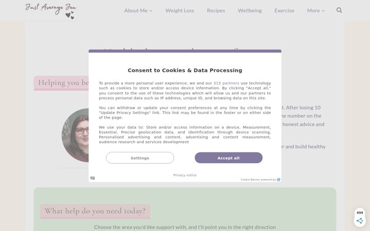 Screenshot of justaveragejen.com