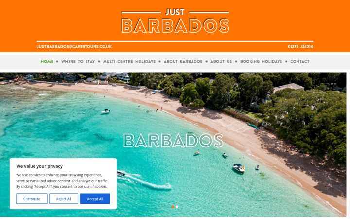 Screenshot of justbarbados.co.uk
