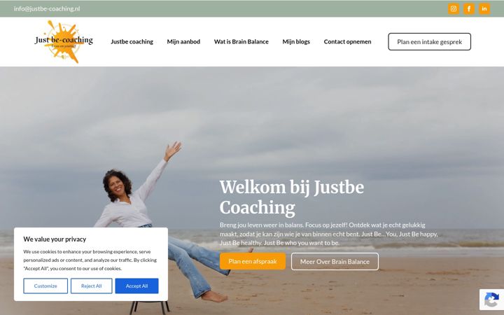 Screenshot of justbe-coaching.nl