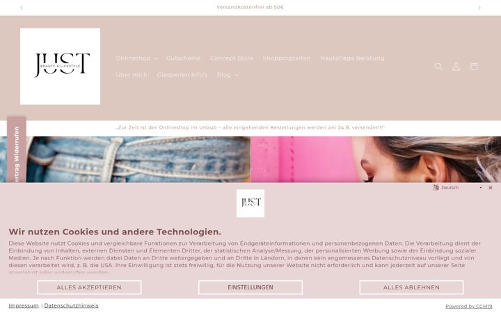 Screenshot of justbeautylifestyle.de