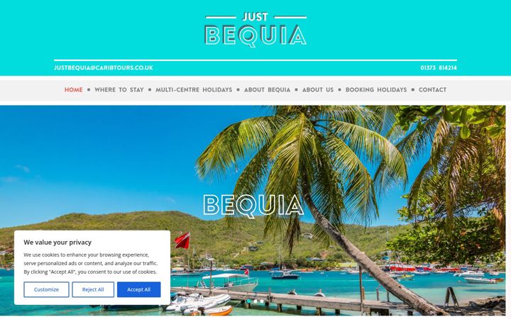 Screenshot of justbequia.co.uk