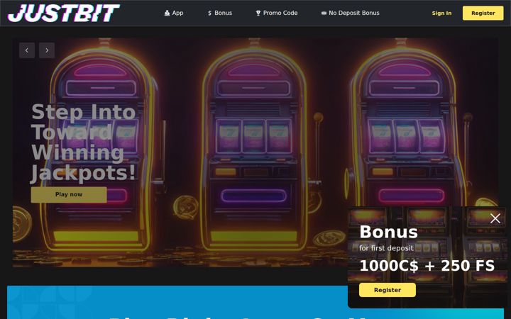 Screenshot of justbitcasino.io