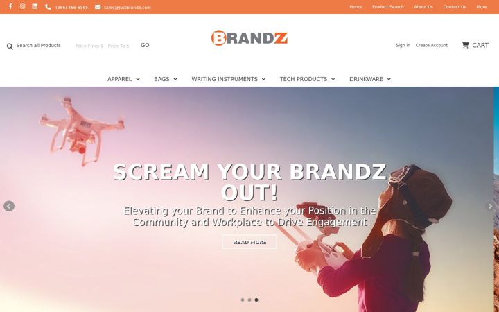Screenshot of justbrandz.com