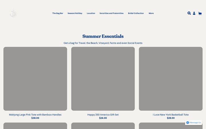 Screenshot of justburlapbags.com