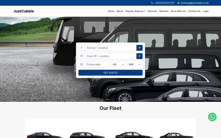 Screenshot of justcabbie.co.uk