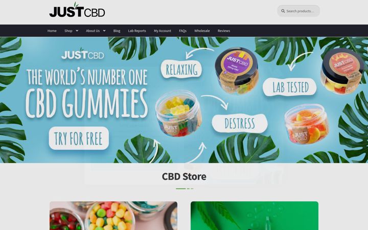 Screenshot of justcbdstores.uk
