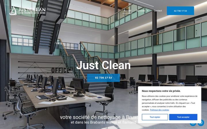 Screenshot of justcleanservices.be
