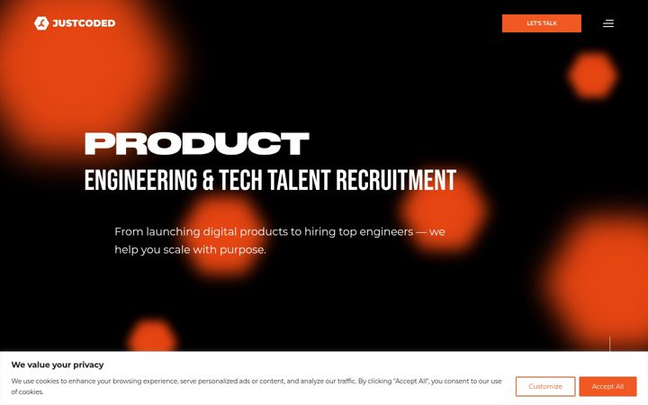 Screenshot of justcoded.com