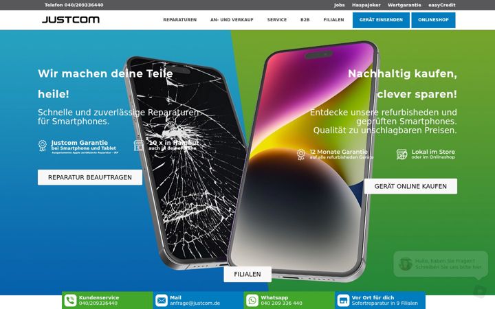 Screenshot of justcom.de