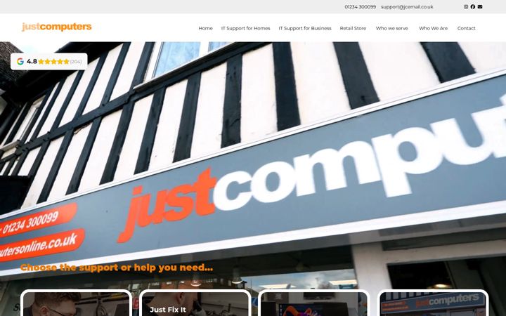 Screenshot of justcomputersonline.co.uk