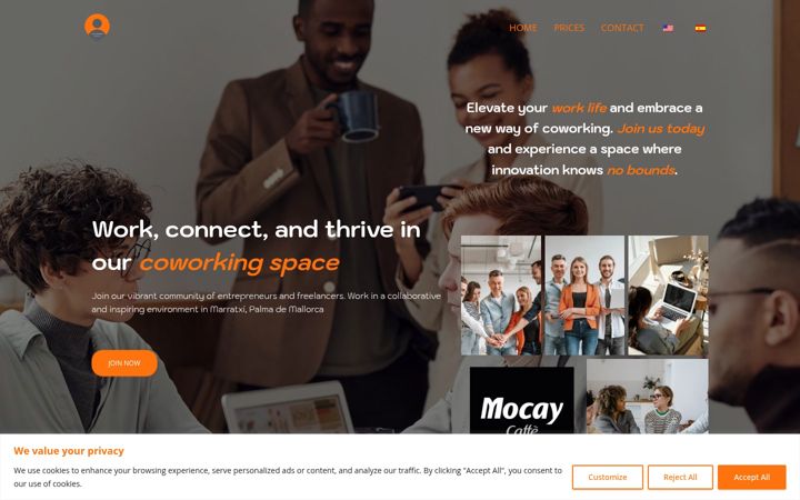 Screenshot of justcoworking.com