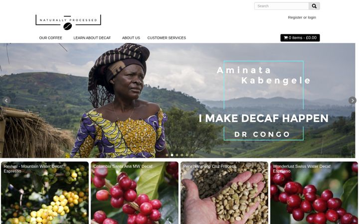 Screenshot of justdecaf.co.uk