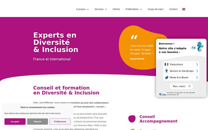 Screenshot of justdifferent.eu