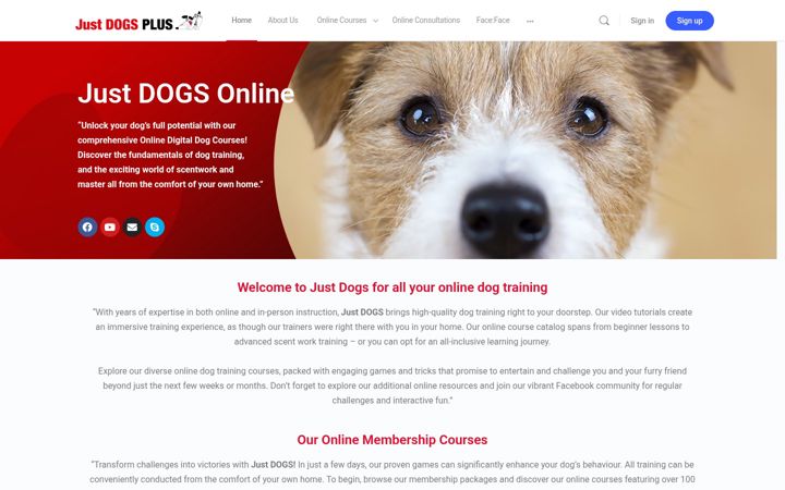 Screenshot of justdogsplus.org