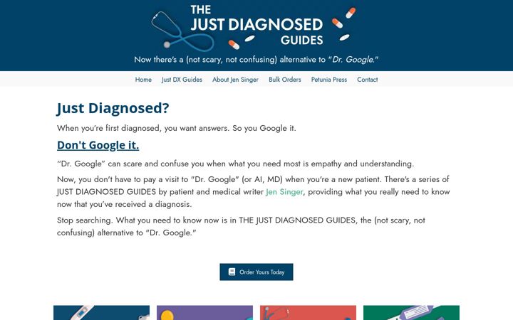 Screenshot of justdxguides.com