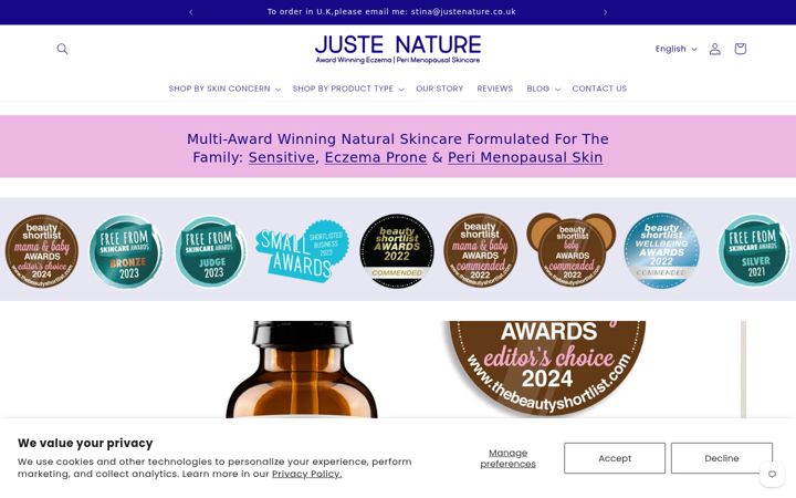 Screenshot of justenature.co.uk