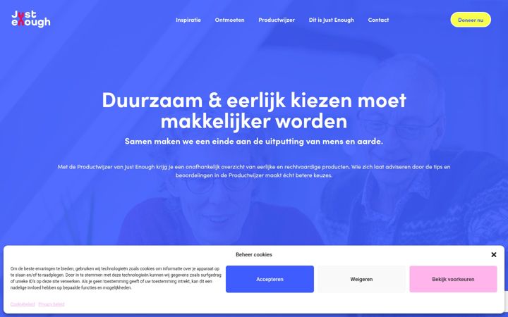 Screenshot of justenough.nl