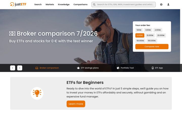Screenshot di justetf.com