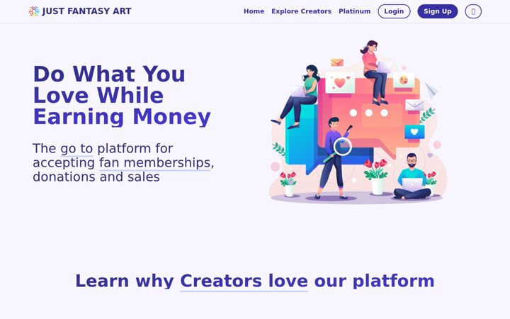 Screenshot of justfantasyart.com