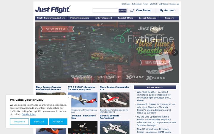 Screenshot of justflight.com
