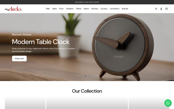 Screenshot of justforclocks.com