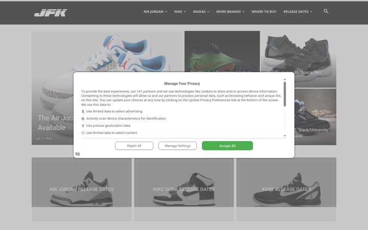 Screenshot of justfreshkicks.com