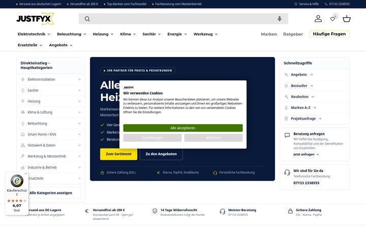 Screenshot of justfyx.com