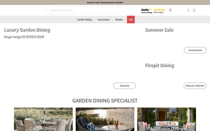 Screenshot of justgardendining.co.uk