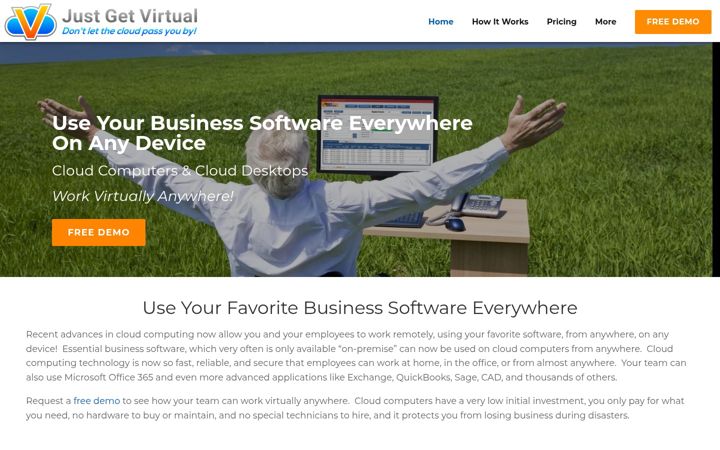 Screenshot of justgetvirtual.com