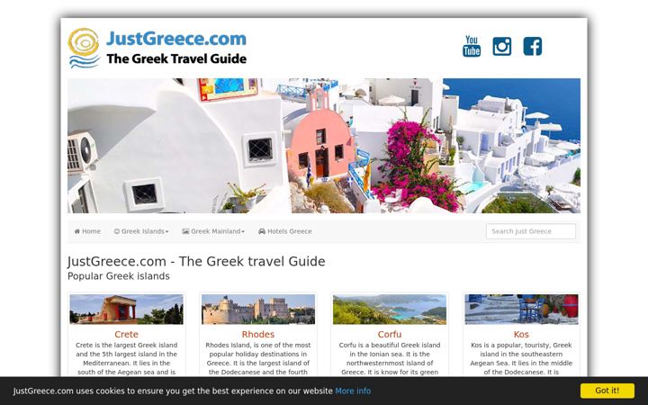 Screenshot of justgreece.com
