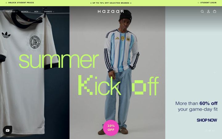 Screenshot of justhazaar.com