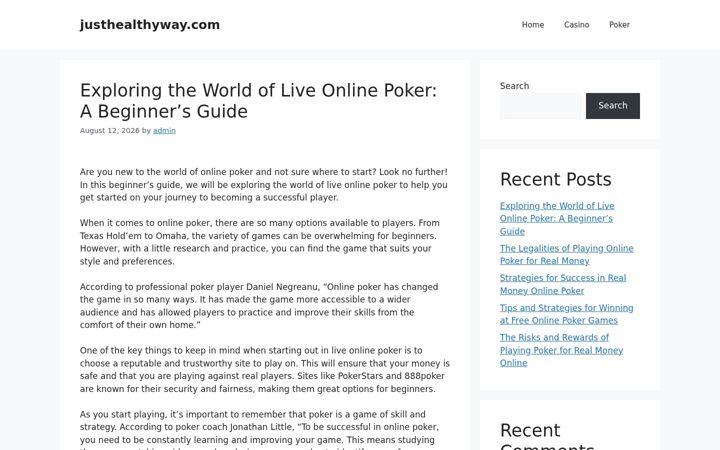 Screenshot of justhealthyway.com