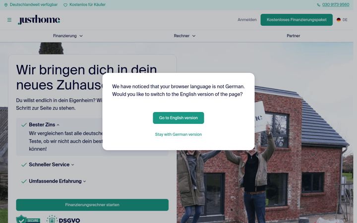 Screenshot of justhome.com