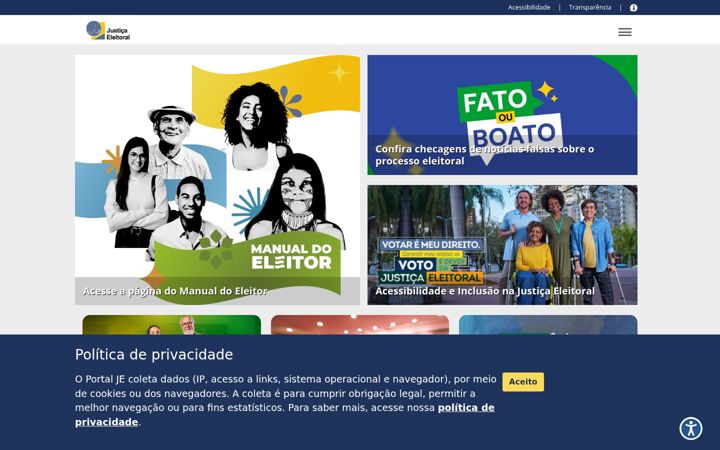 Screenshot van justicaeleitoral.jus.br