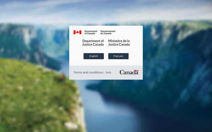 Screenshot of justice.gc.ca